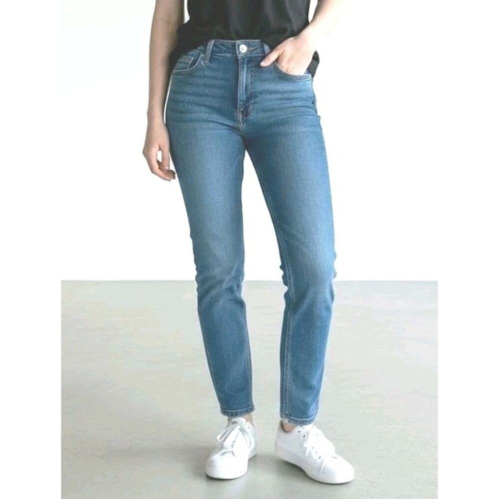 OAT New York Jeans Women's High Rise Raw Hemline Med Wash, Preppy | 10/30 EUC